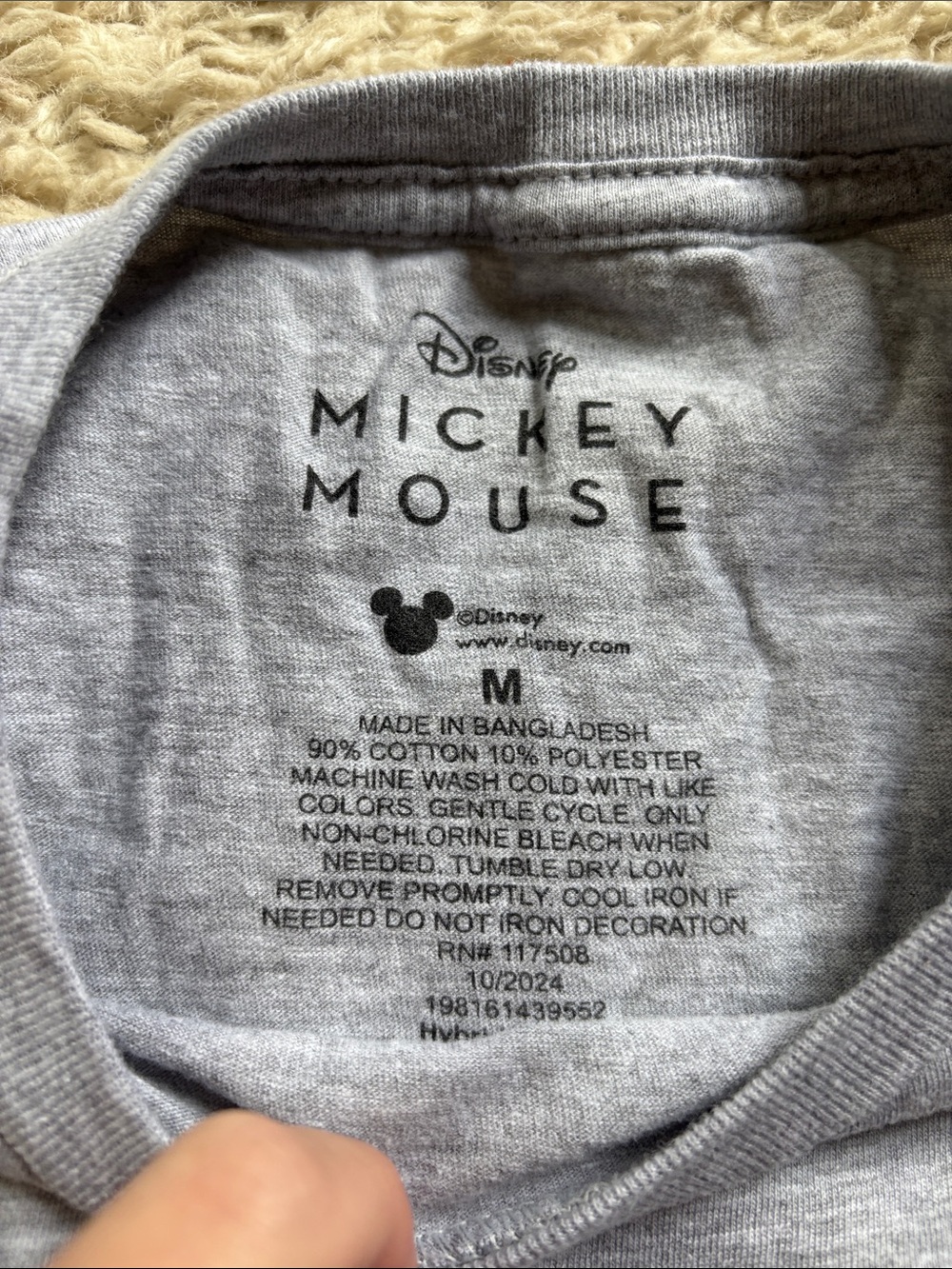 Disney Gray Short Sleeve Mickey Graphic Tee - Picture 2 of 2